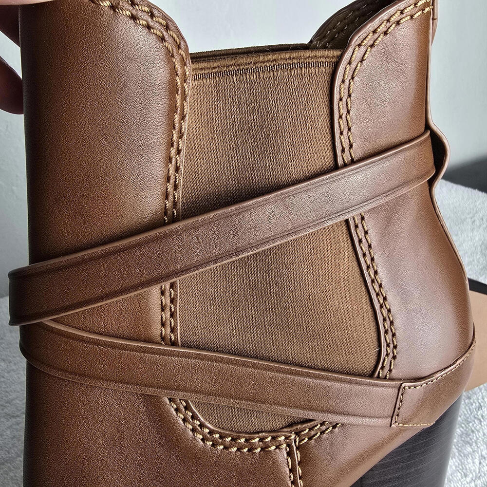 Coach Saddle Brown Jackson Bootie Boots Pull On Cognac Brown Size-10B - Picture 5 of 8